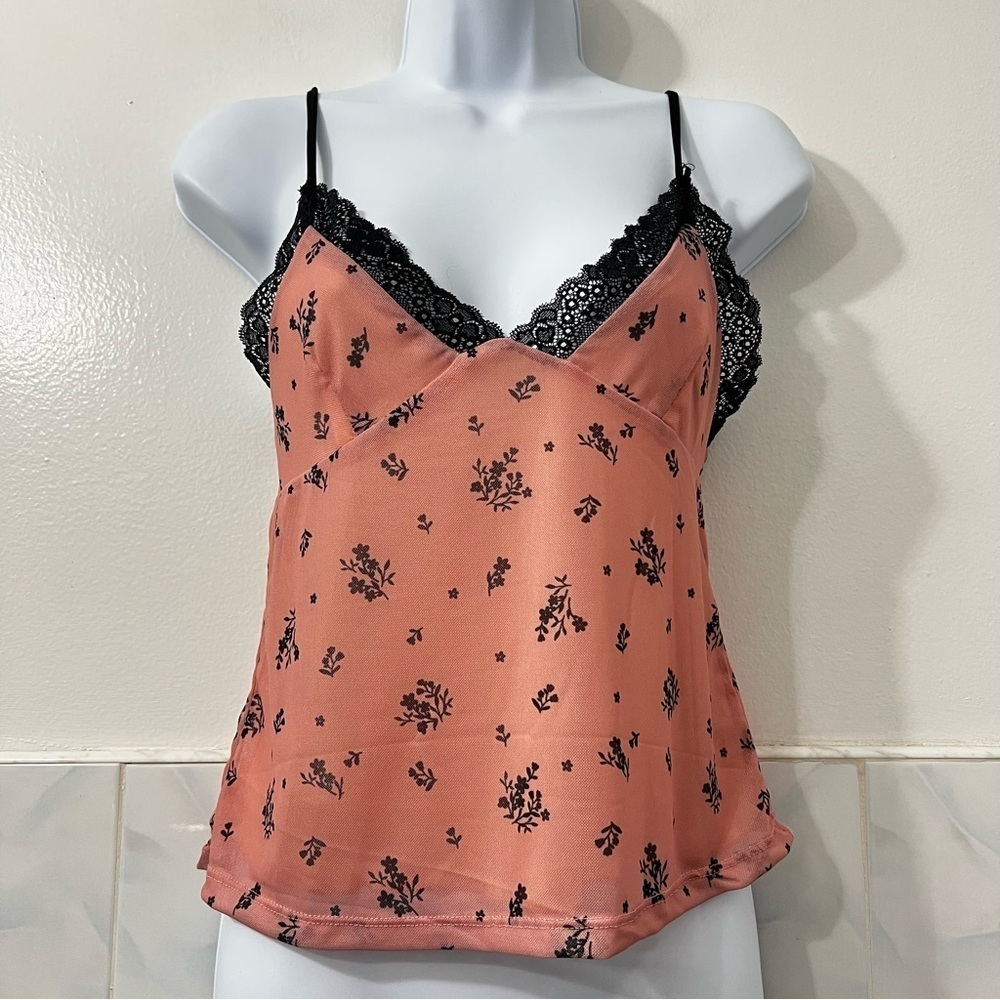 Womens Lace Cami Top Small Floral Y2K Whimsical Feminine Fairy Romantic